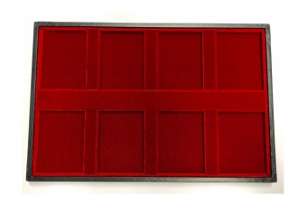 Red velvet tray for slabs 8 spaces