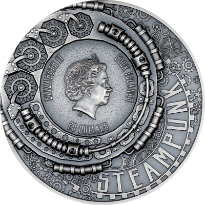 Острова Кука, 20 долларов, 2023 год, "СТИМПАНК — НАУЧНАЯ ЛАБОРАТОРИЯ", 