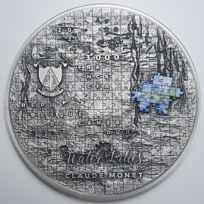 Камерун, 3000 франков, 2021 год, "Клод Моне - Водяные лилии"